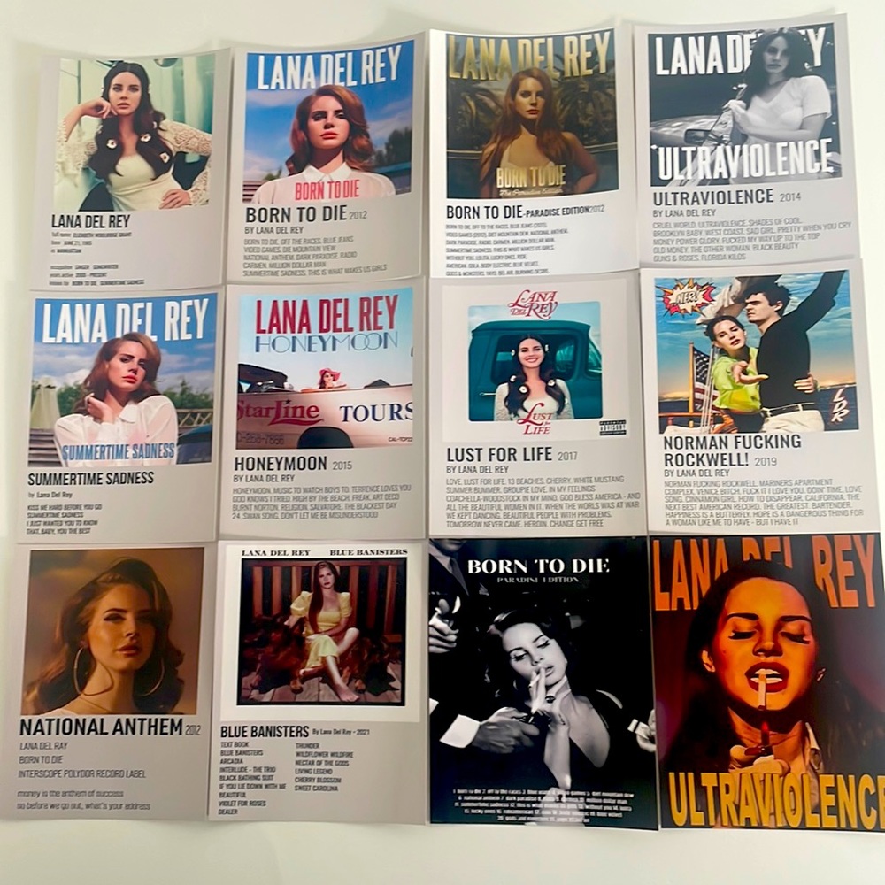 LANA DEL REY ALBUM POSTERS